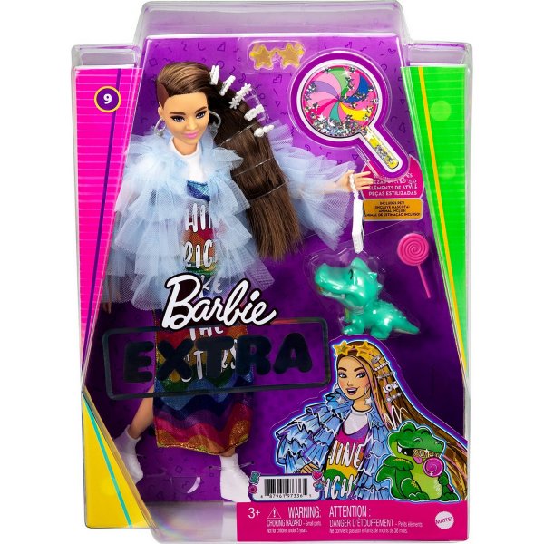 Кукла Barbie Extra в радужном платье, GYJ78