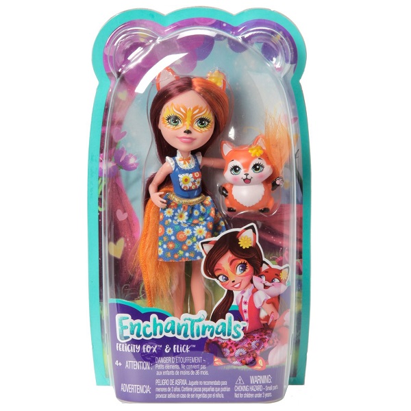 Кукла Enchantimals Фелисити Лис с любимой зверюшкой, 15 см, FXM71